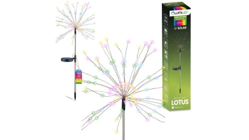 Lampa Solarna Ogrodowa LED LOTUS Wbijana Dekoracyjna Dmuchawiec Fajerwerki RGB LUMILED