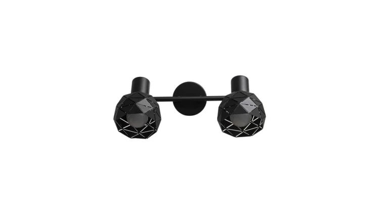 Lampa z dwoma czarnymi reflektorkami REUS ozdobne klosze LP-8069/2WS BK Light Prestige