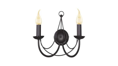 Dwuramienny Kinkiet na E14 czarny z serii PERSEO świecznikowy K-3527 Kaja Lighting