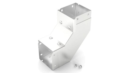 Pokrywa wewnętrzna do koryt kablowych Stal nierdzewna 304 Zatyczka wewnętrzna wygięta pod kątem 90 50 x 50mm RS PRO