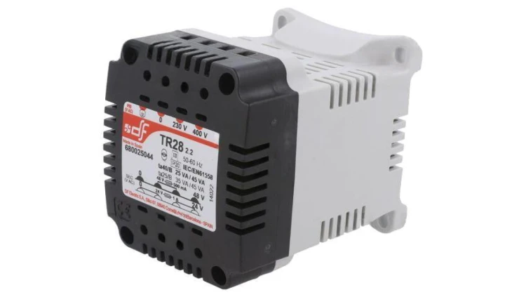 Transformator sieciowy moc pozorna: 25VA 230VAC, 400VAC 24V / 48V na szynę DIN IP20 680025044