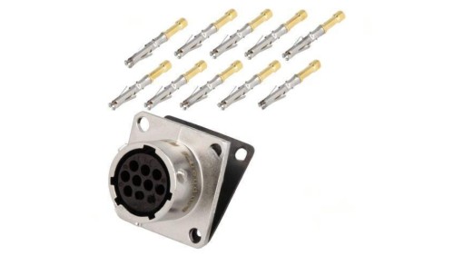 Złącze okrągłe gniazdo kołnierz (4 otwory) na panel -PIN 10 RT0W01210SNH-K