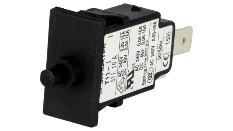 T11-611-10A Wyłącznik nadprądowy Iznam: 10A Uznam: 240VAC 48VDC SPST Bieguny: 1