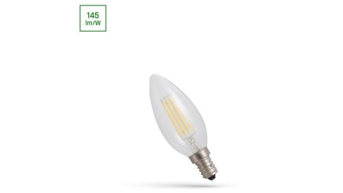 Żarówka świeczka LED E14 5.5W 800lm COG 2700K CLEAR DIMMABLE