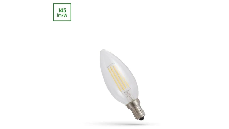 Żarówka świeczka LED E14 5.5W 800lm COG 2700K CLEAR DIMMABLE