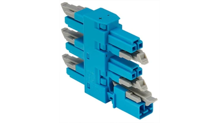 890-1907 rozgałęźnik 5-torowy 2-bieg. kodowanie I 1 wejście 5 wyjść niebieski