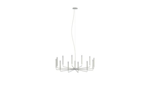 Biała lampa wisząca duży żyrandol ORTO do eleganckiego salonu 12xE14 11465 Nowodvorski