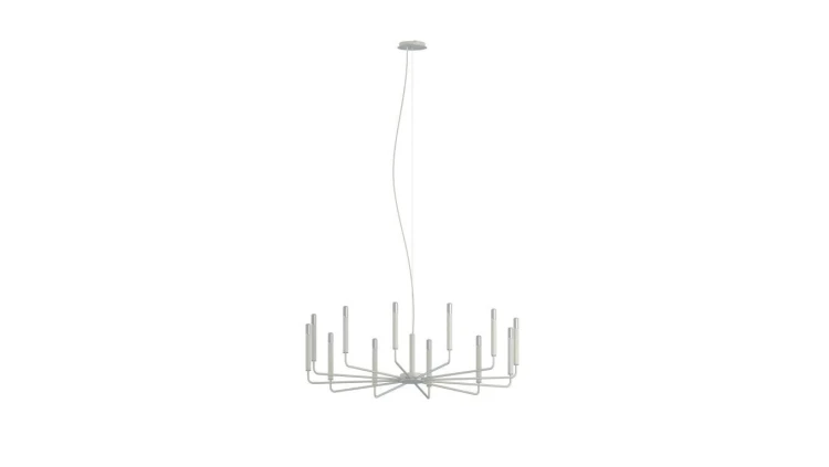 Biała lampa wisząca duży żyrandol ORTO do eleganckiego salonu 12xE14 11465 Nowodvorski