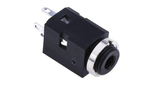 Złącze Jack 3,5 mm Żeński Stereo Montaż na panelu Czarny 500 V DC, 500 V AC /5szt./