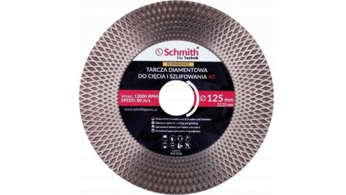 Tarcza diamentowa 125mm do cięcia szlifowania gresu kąt 45st PRO XC SCHMITH