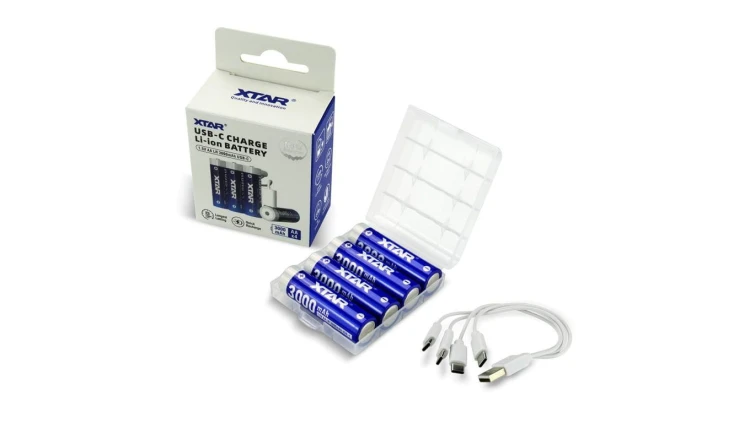 Akumulator Xtar R6 / AA 1,5V Li-ion 3000mAh z zabezpieczeniem z portem USB-C - 4 sztuki