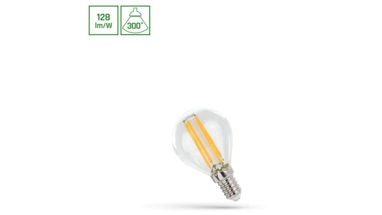 Żarówka kulka LED E14 5,5W 700lm COG 4000K CLEAR
