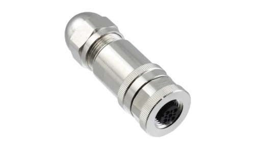 Złącze okrągłe M12 żeńskie proste ekranowane 4-PIN 250V PG9 T4110512041-000