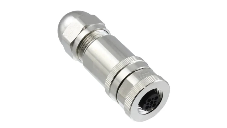 Złącze okrągłe M12 żeńskie proste ekranowane 4-PIN 250V PG9 T4110512041-000