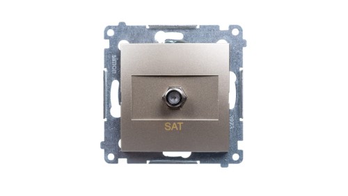 Simon 54 Gniazdo antenowe pojedyncze SAT złoty mat DASF1.01/44
