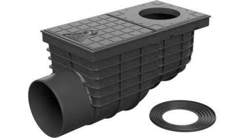 Osadnik rynny rynnowy czyszczak boczny studzienka czarny odpływ 110mm