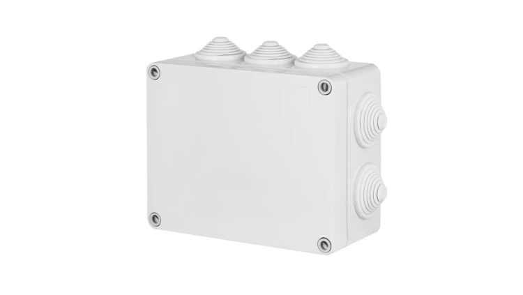 INDUSTRIAL Puszka hermetyczna n/t 198x163x80mm z 10 dławnicami IP55 szara 2711-02