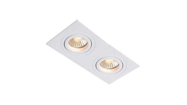 Podwójne podtynkowe oczko białe METIS do korytarza 2xGU10 LP-2780/2RS WH Light Prestige