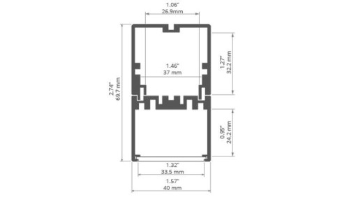 Profil led 4050-W 2m anodowany Kluś