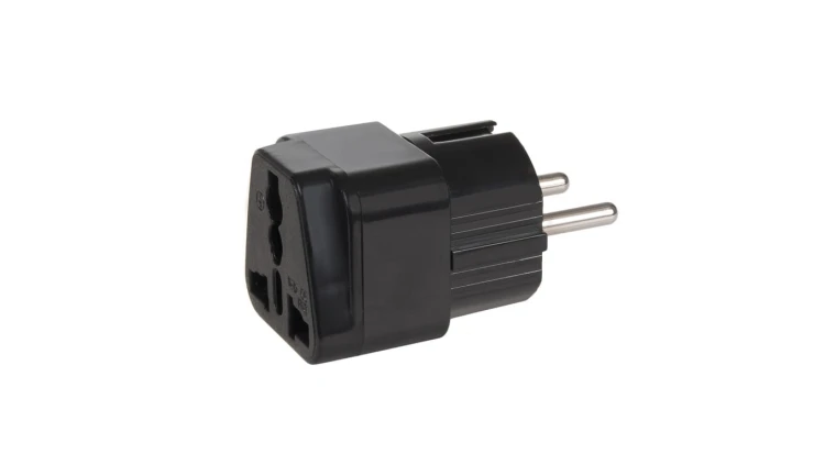 Adapter gniazdo UK na wtyk EU uniwersalny Maclean MCE155 czarny MCE155