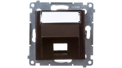 Simon 54 Pokrywa gniazda teleinformatycznego pojedynczego na Keystone brąz mat DKP1S.01/46