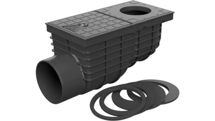 Osadnik rynny rynnowy czyszczak boczny studzienka czarny odpływ 110mm