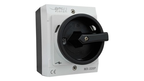 Rozłącznik trójfazowy łącznik krzywkowy 3x20A 4kW w obudowie szarej IP65 MX-320P XBS