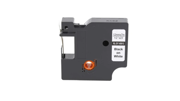 Taśma D1 45013 do drukarki DYMO 12mm 7m biała taśma czarny nadruk