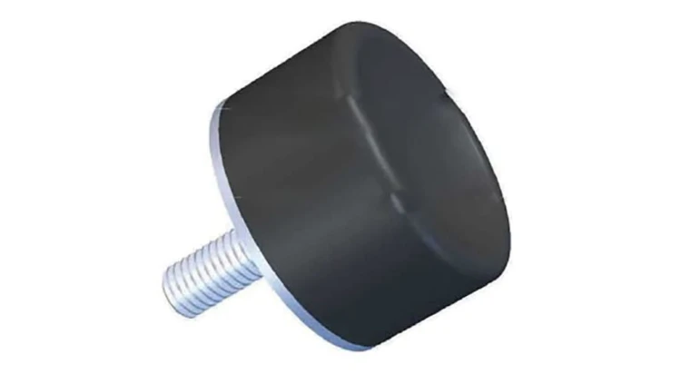 Nóżka z gwintem, M10, Ø 40mm, materiał: Guma naturalna 60Shore A, RS PRO