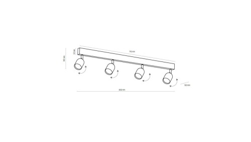 Spot Snow 6 czarny LP-731/6P BK Light Prestige