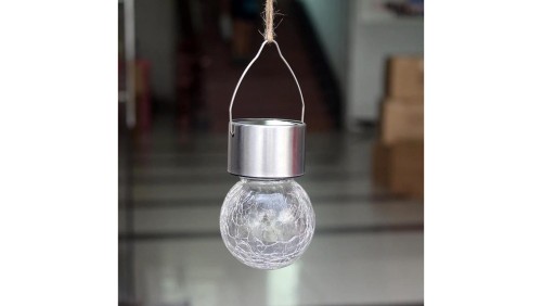 Lampa Solarna LED KULKA Ogrodowa Wisząca Szklana MARANTA IP44 6500K LUMILED