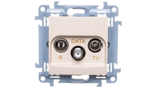 Simon 10 Gniazdo antenowe RTV-DATA kremowy CAD.01/41