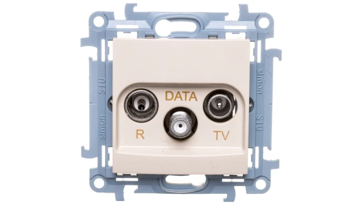 Simon 10 Gniazdo antenowe RTV-DATA kremowy CAD.01/41