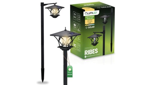 Lampa Solarna Ogrodowa LED RIBES Latarnia Zewnętrzna Słupek 150cm LUMILED