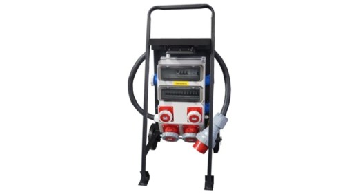 3xGS 250V, 2xCEE 16A 5P, 2xCEE 32A 5P, Rozdzielnica budowlana na stojaku z oświetleniem, IP66, ERB63R 17206