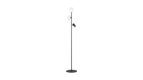 Lampa podłogowa z 2 białymi kloszami i czarnym reflektorkiem VOX 16063 TK Lighting