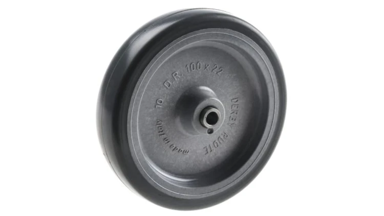 Kółko do wózka, Lite, Guma, obc.: 60kg, śred.: 100mm, szer.: 22mm