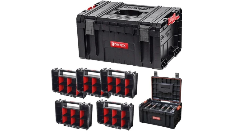 Skrzynka narzędziowa PRO TOOLBOX + 5 x Organizer TWO MULTI 257x181x65mm QBRICK SYSTEM