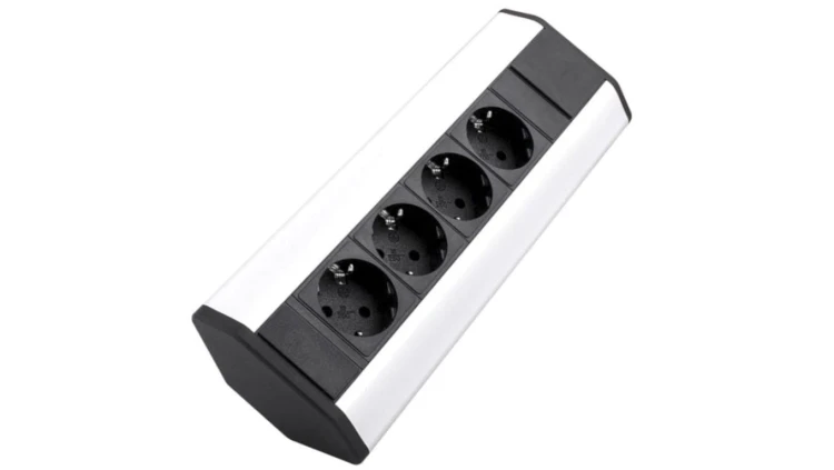 Gniazdo meblowe, blatowe 4x Schuko przedłużacz narożny 1,8m CORNER BOX