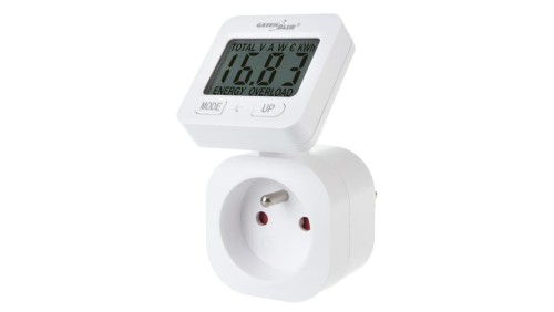 Miernik energii GreenBlue, watomierz, 16A, max. 3680W, podtrz.pamięci, GB615 E