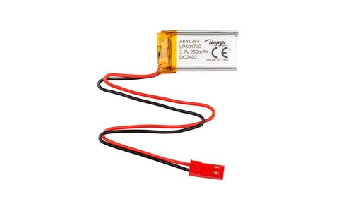 Akumulator Li-Po 3,7V 250mAh PCM złącze JST 2.54 2Pin 150mm AKY0384 LP601730