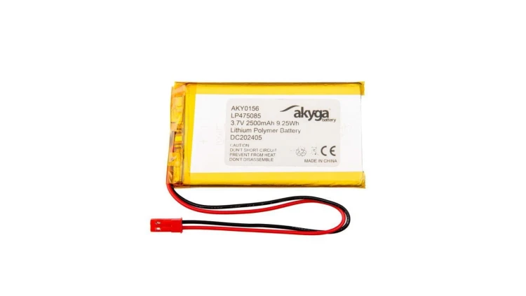 Akumulator Li-Po 3,7V 2500mAh PCM JST 2.54 2-Pin 150mm AKY0156 LP475085