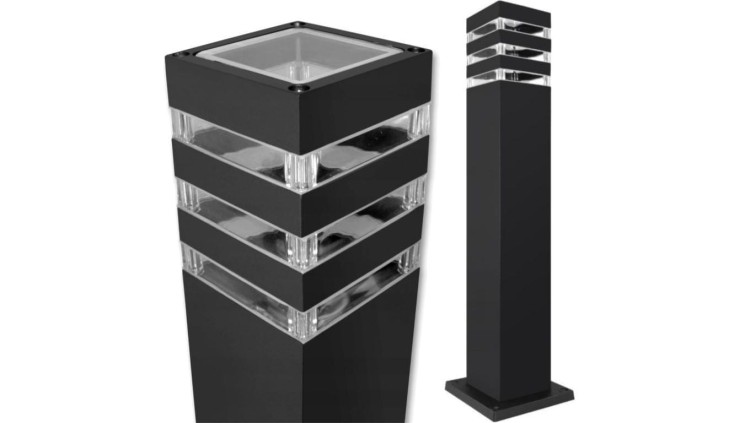 Lampa Ogrodowa Zewnętrzna E27 CZARNA SŁUPEK Kwadratowy 60cm