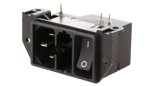 Złącze zasilające AC gniazdo męskie 10A IEC 60320 C14 (E) DD21.0121.1111