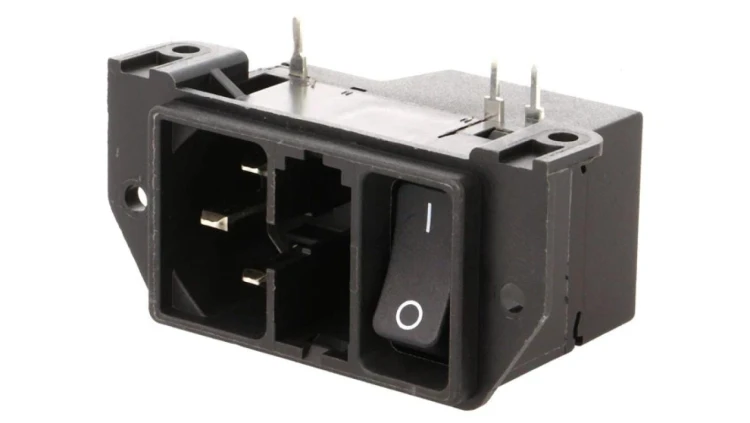 Złącze zasilające AC gniazdo męskie 10A IEC 60320 C14 (E) DD21.0121.1111