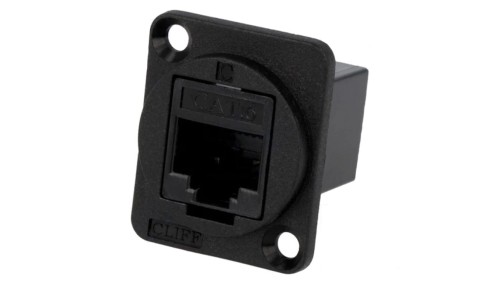 Łącznik FT RJ45 8p8c Kat 6 gniazdo z obu stron 19x24mm CP30222
