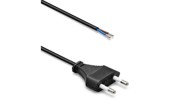 Qoltec Przewód zasilający CEE 7/16 (C) 2x0.50 mm² miedź Cu odizolowany lutowany 1.8m
