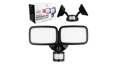 Ścienna lampa LED Maclean, z czujnikiem PIR, 20W, 1500lm, IP65, neutral white 4000K, czarna, MCE524 B