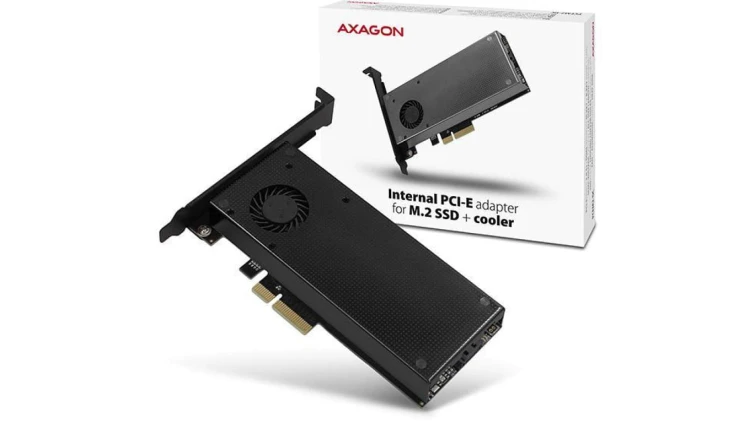 Adapter Axagon PCEM2-DC PCI-E x4 na M.2 NVMe z chłodzeniem