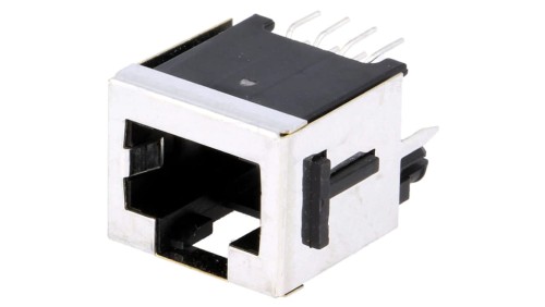 Gniazdo RJ45 8-pin z blokadą panel stop Układ 8p8c THT 100616-1